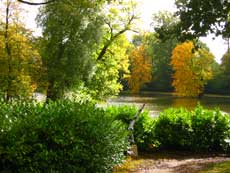 A view across the southern part of the lake at Painshill. Photograph by Edouard Finet, October 2004. Copyright Painshill Park Trust, 2004.