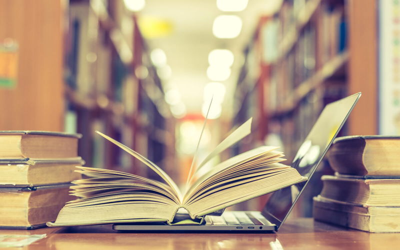 Books and laptop